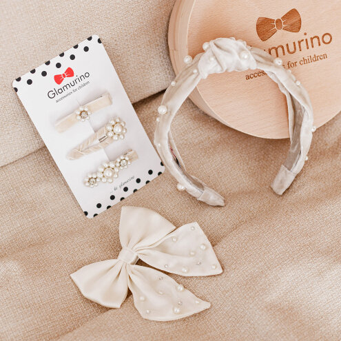 Gift set for girls Little Miss ivory