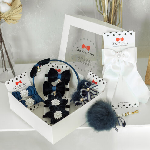Gift set for girls School days Blue