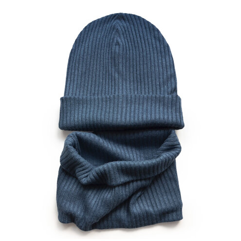 Hat and scarf for girls Denim