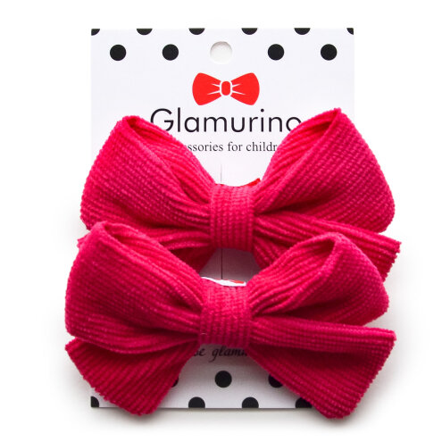 Tina's hair bows (microwelvet) raspberry