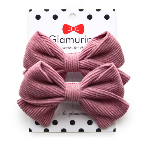 Tina's hair bows (microvelvet) a vigilant rose