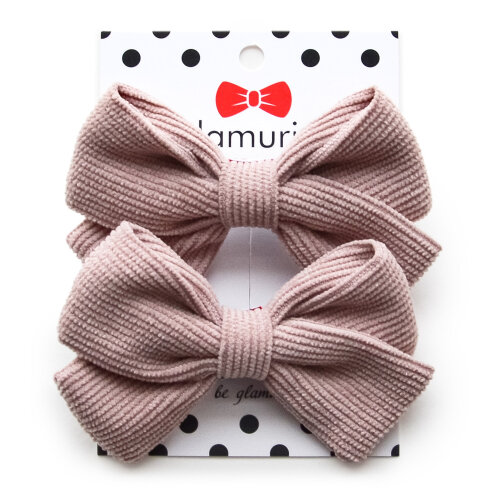 Tina's hair bows (microwelvet) beige powder