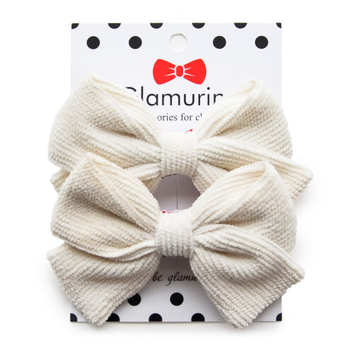 Tina's hair bows (microwelvet) ivory