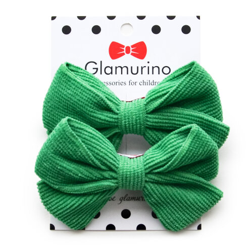 Tina's hair bows (microwelvet) green