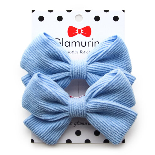 Tina's hair bows (microwelvet) blue