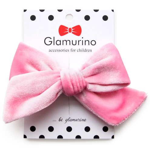 Adel hair bow (velor) pink
