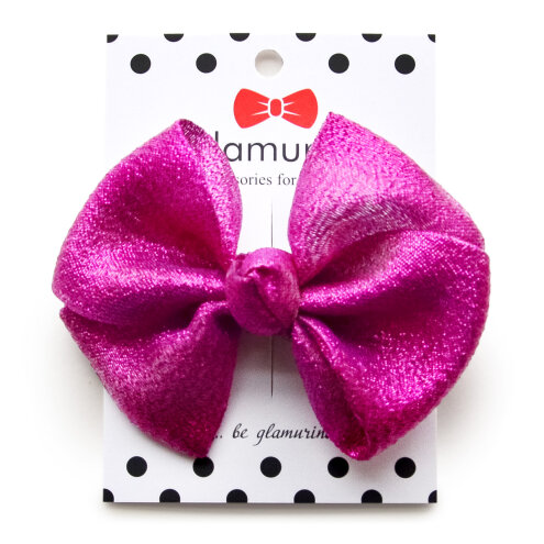 Monro Shine hair bow fuchsia