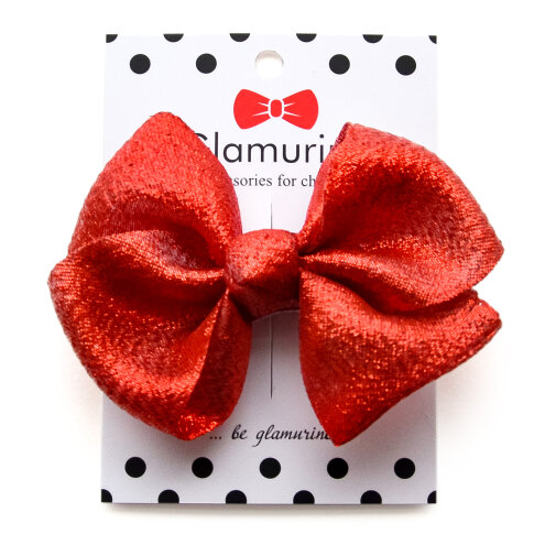 Monro Shine hair bow red