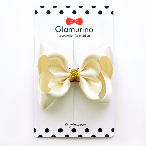 Hair bow 100% Cream Princess