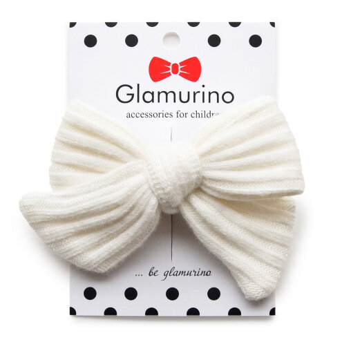 Adel's hair bow (knitted) Ivory