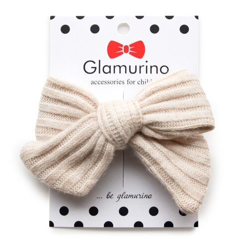 ADel hair bow (knitted) vanilla