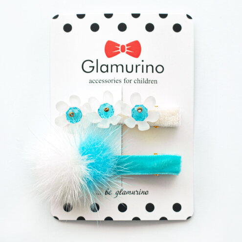 Hair clips 100% Azure Princess