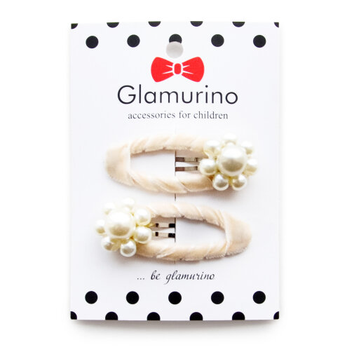Perl Vanilla hair clips