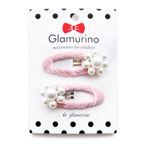 Perl's hair clips pink
