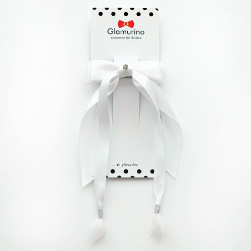 Glamurino style hair bow white