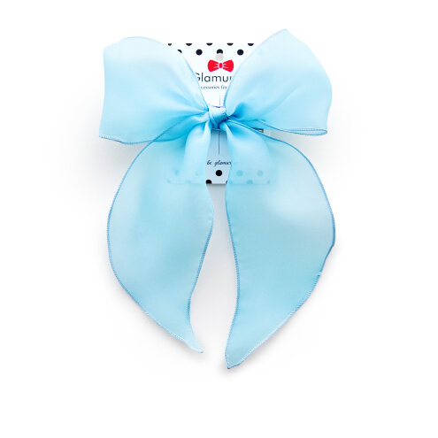 Hair bow Ruta (organza) blue