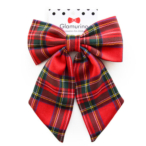 Hair bow Lilya maxi (cage) red